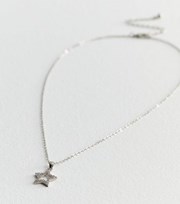 New Look Silver Cubic Zirconia Star Pendant Necklace